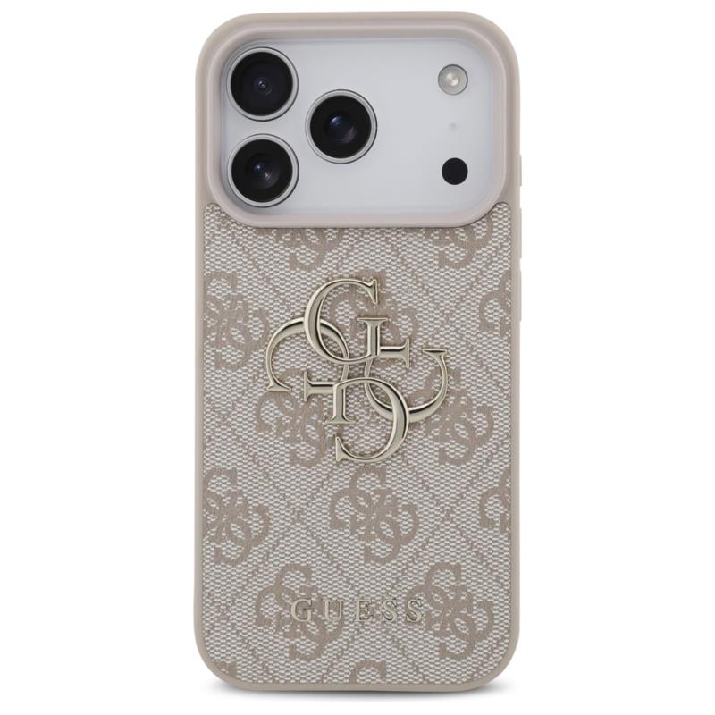 Θήκη PU Guess Apple iPhone 17 Pro Hardcase Big Logo 4G Ροζ