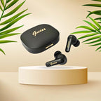 True Wireless Ακουστικά Bluetooth Guess Script Metal Logo 4G Μαύρο