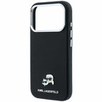 Θήκη PU Karl Lagerfeld Magsafe Apple iPhone 18 Pro/ 17 Pro Grained Leather Karl & Choupette Heads Μαύρο