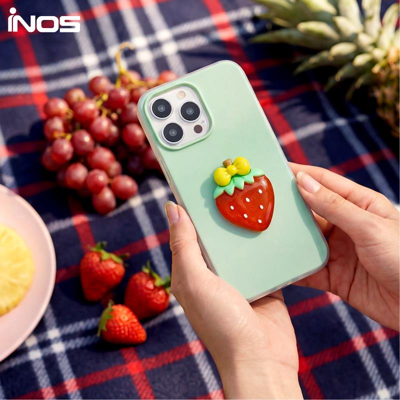 Θήκη TPU & PC inos Apple iPhone 12/ 12 Pro Fresh Pop Strawberry Φυστικί