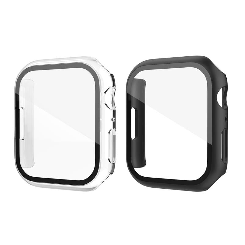 Θήκη PC με Tempered Glass Ahastyle WG65 Premium Apple Watch 7/ 8/ 9 45mm Μαύρο-Διάφανο (2 τεμ.)