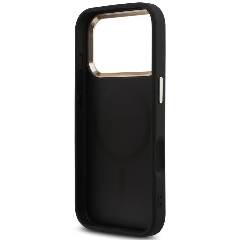 Θήκη PU Guess MagSafe Apple iPhone 18 Pro/ 17 Pro Leather Diamond Triangle 4G Μαύρο