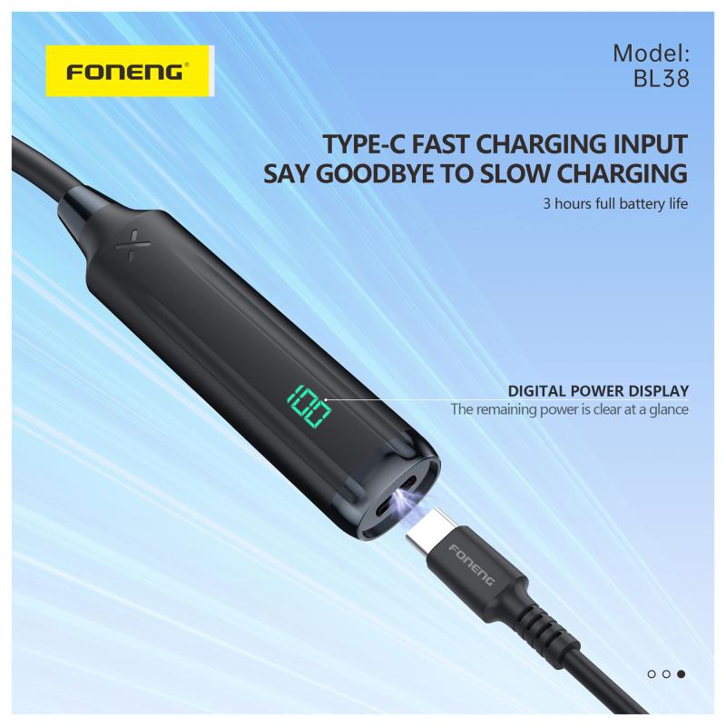 Στερεοφωνικό Ακουστικό Bluetooth Foneng BL38 Long Battery Life Neckband Μαύρο