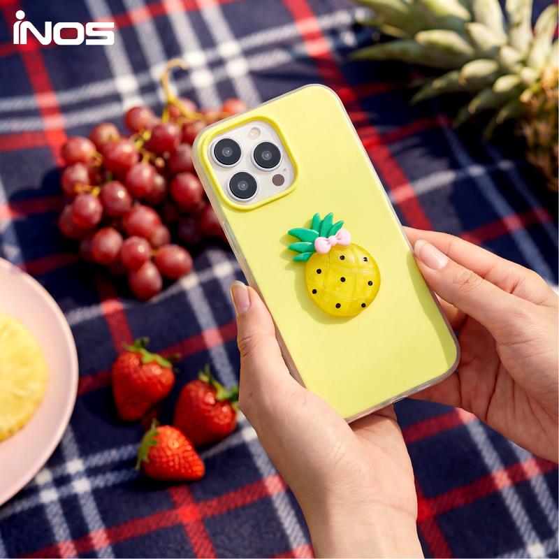 Θήκη TPU & PC inos Apple iPhone 15 Fresh Pop Pineapple Κίτρινο