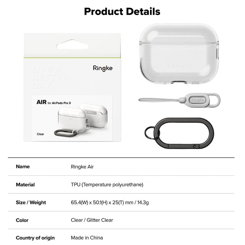 Θήκη Πλαστική Ringke Air Apple AirPods Pro 3 (2025) Διάφανο