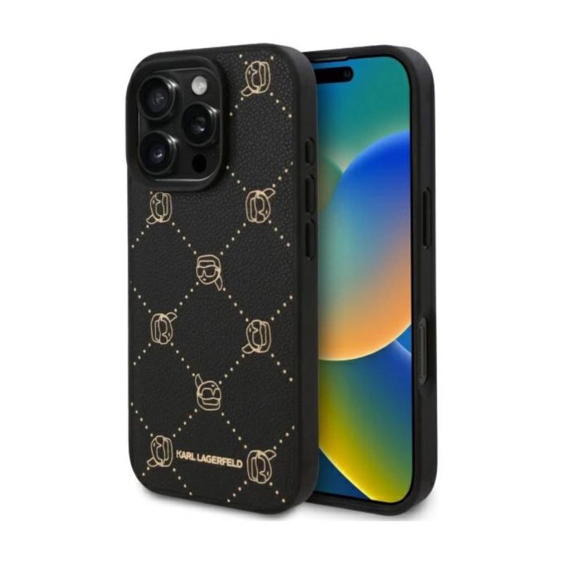 Θήκη PU Karl Lagerfeld Magsafe Apple iPhone 16 Pro Leather Karl Head Μαύρο