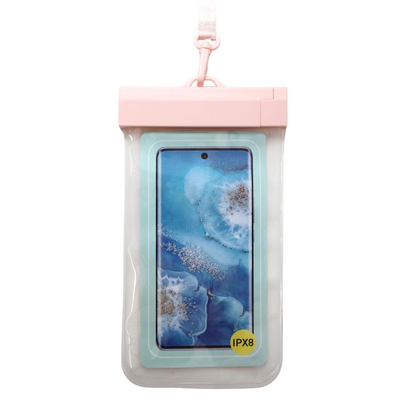 Waterproof Θήκη inos για Smartphones έως 6.9" Διάφανο-Ροζ
