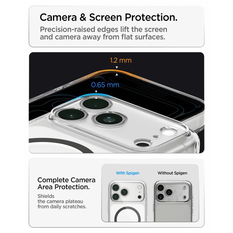 Θήκη TPU & PC Spigen Apple iPhone 18 Pro Max/ 17 Pro Max MagSafe Ultra Hybrid Διάφανο-Γκρι
