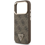 Θήκη PU Guess MagSafe Apple iPhone 18 Pro/ 17 Pro Leather Diamond Triangle 4G Καφέ