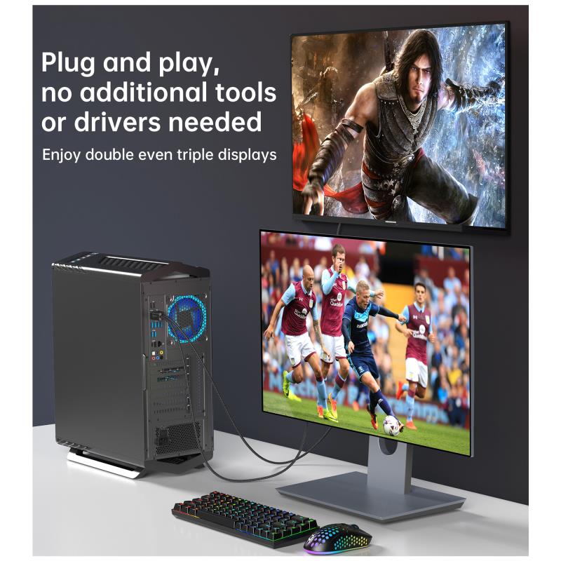 Καλώδιο HDMI σε USB A Choetech XDH01 Braided 4K 60Hz 2m Μαύρο
