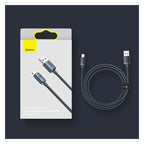 Καλώδιο Σύνδεσης USB 2.0 Baseus Crystal Shine USB A σε Lightning 12W 2.4A 2m Μαύρο