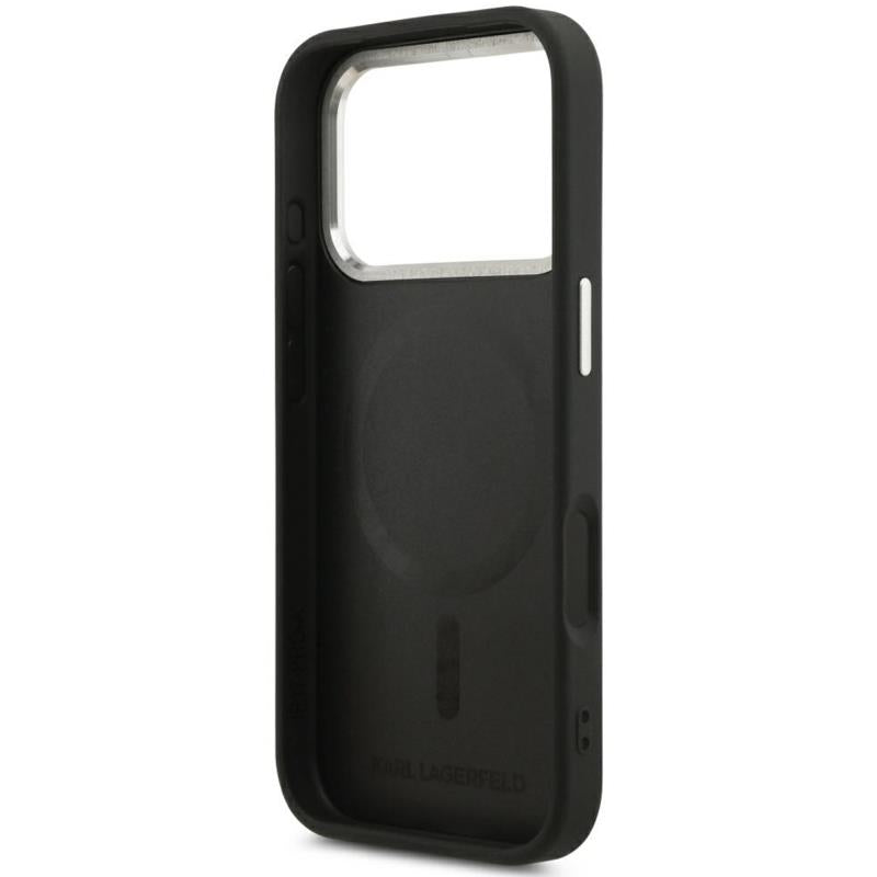 Θήκη TPU Karl Lagerfeld Apple iPhone 18 Pro Max/ 17 Pro Max MagSafe Leather Ring RSG Logo Μαύρο