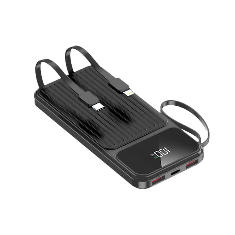Φορτιστής Ανάγκης Maxlife MXPB-06 22.5W 10000mAh PD με 2 Ενσωματωμένα Καλώδια Μαύρο
