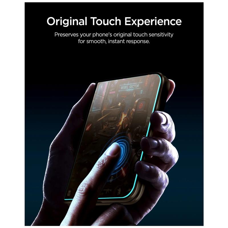 Tempered Glass Full Face Spigen Glas.tR EZ-FIT Privacy Apple iPhone Duo Μαύρο (1 τεμ.)