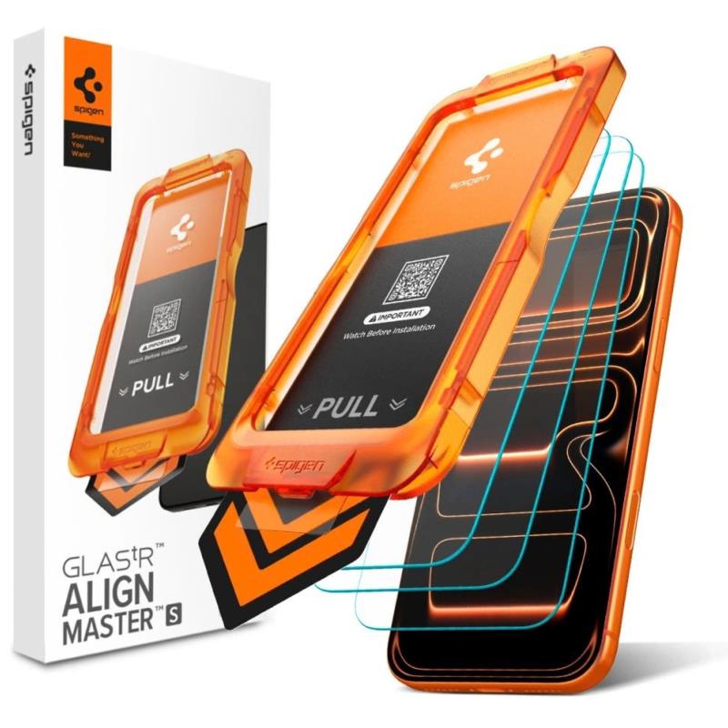 Tempered Glass Full Face Spigen Glas.tR Align Master Apple iPhone 18 Pro Max/ 17 Pro Max Διάφανο (3 τεμ.)