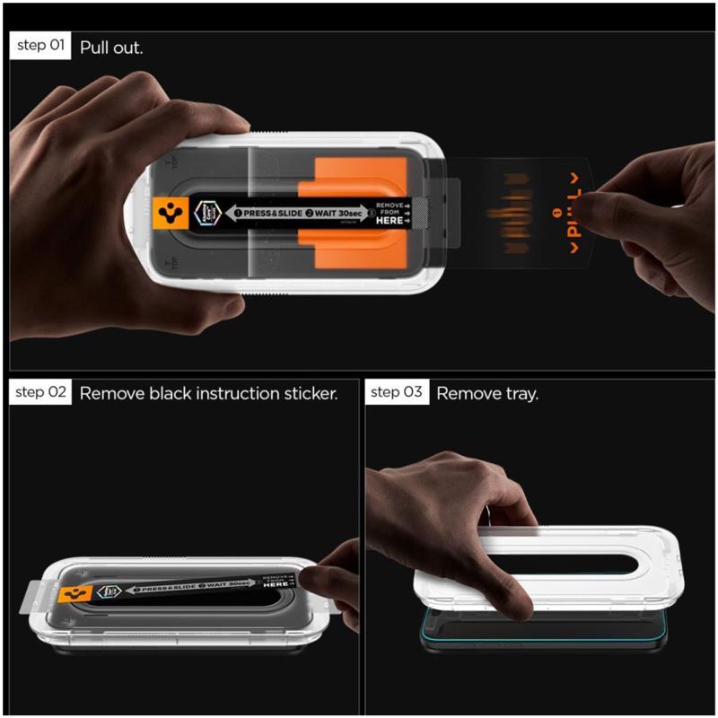 Tempered Glass Full Face Spigen Glas.tR EZ-FIT Samsung Galaxy S25 FE 5G (2 τεμ.)