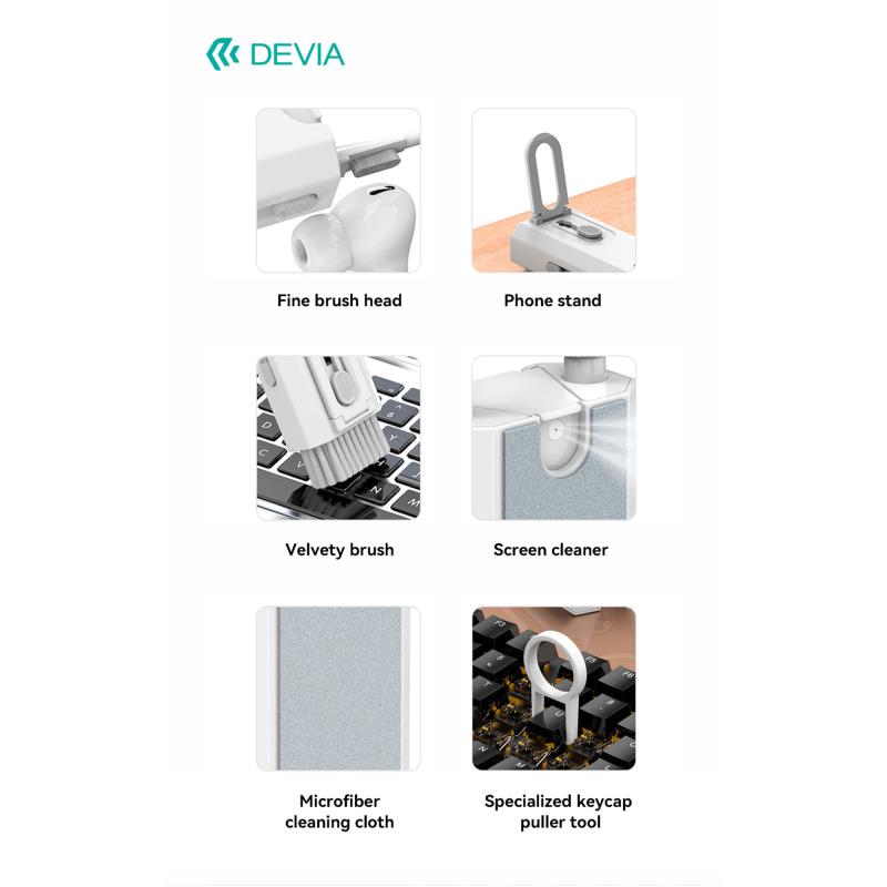 Πολυλειτουργικό Kit Καθαρισμού Devia EL236 8 σε 1 Clean Λευκό