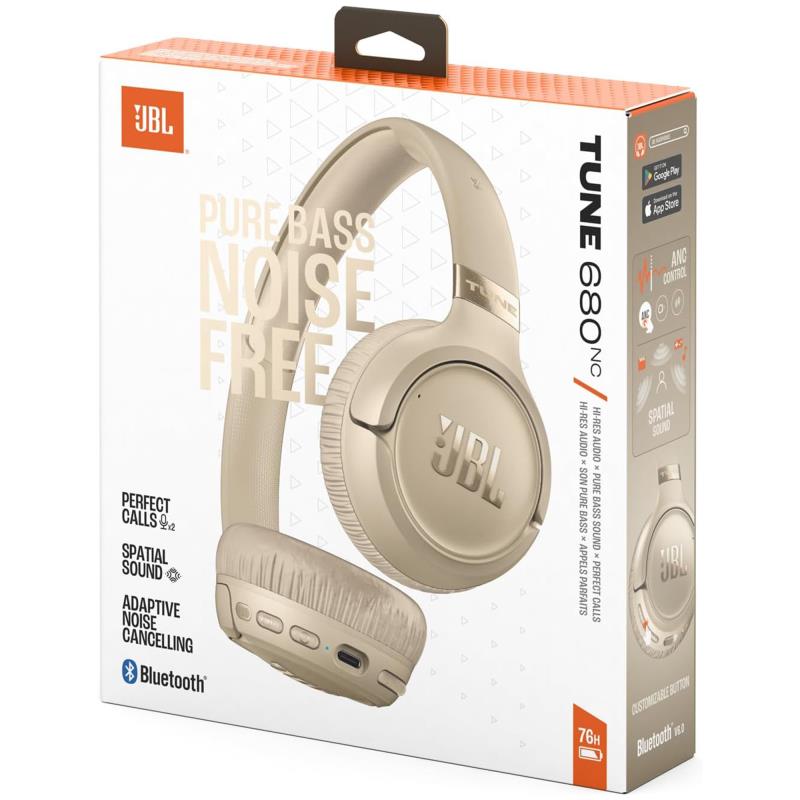 Ασύρματα Ακουστικά Κεφαλής JBL Tune 680NC Μπεζ