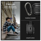 Θήκη Σιλικόνης Spigen Apple AirPods 5/ 4 με Γάντζο Rugged Armor Μαύρο