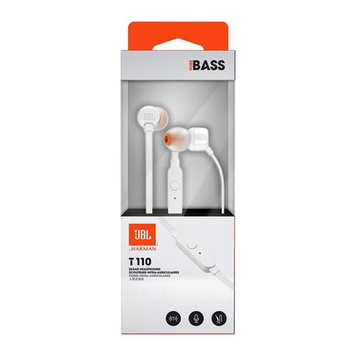 Hands Free Stereo JBL Tune T110 3.5mm Λευκό