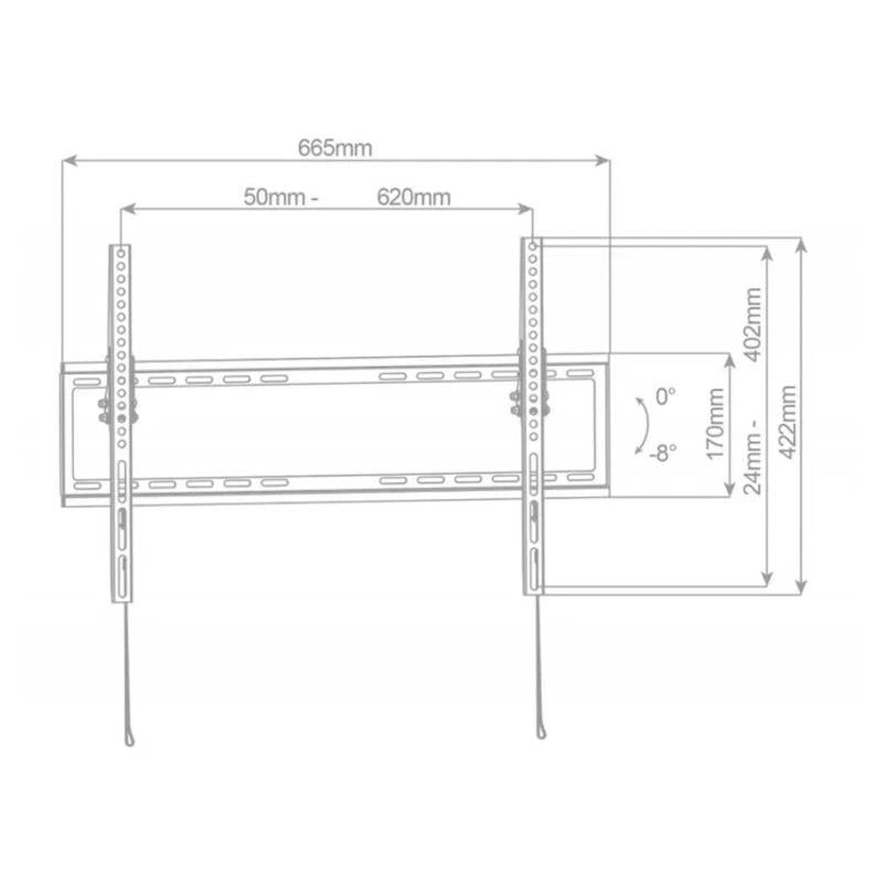 Επιτοίχια Βάση TV Holmios με Κλίση (37" έως 70") Μαύρο