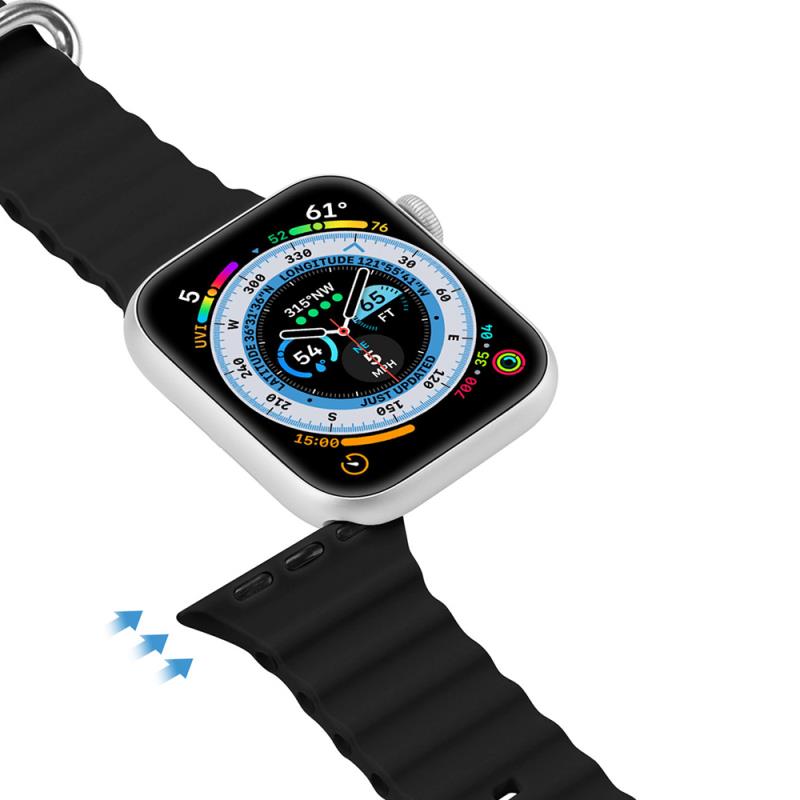 Λουράκι Σιλικόνης Dux Ducis OceanWave Bracelet Apple Watch (44/ 45/ 46/ 49mm) Μαύρο
