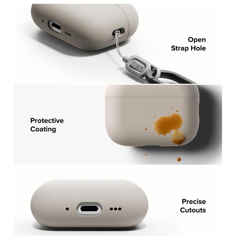 Θήκη Σιλικόνης Ringke Apple AirPods Pro 3 (2025) Stone