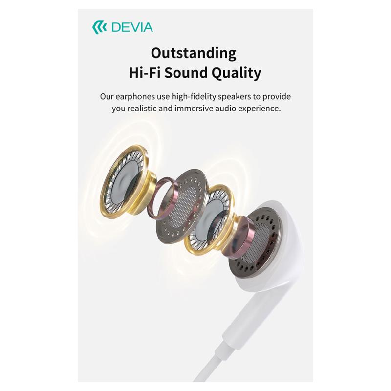Hands Free Stereo Devia EM107 A2 USB C White
