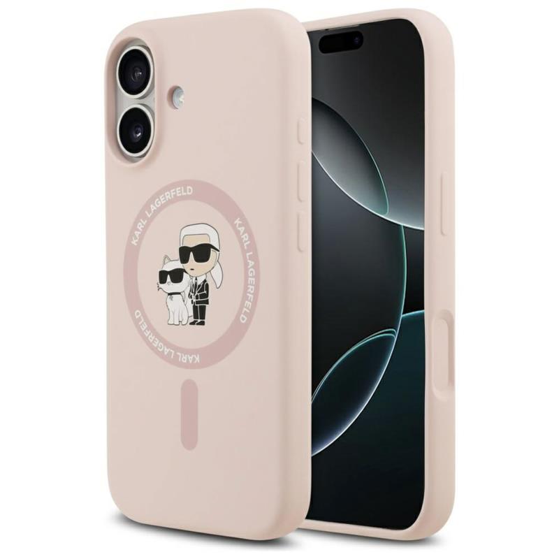 Θήκη Σιλικόνης Karl Lagerfeld Magsafe Apple iPhone 17 Ring Karl & Choupette Ροζ
