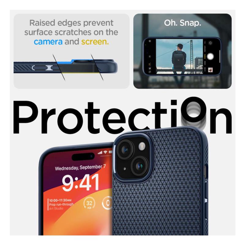 Θήκη Soft TPU Spigen Liquid Air Apple iPhone 15 Pro Max Μπλε