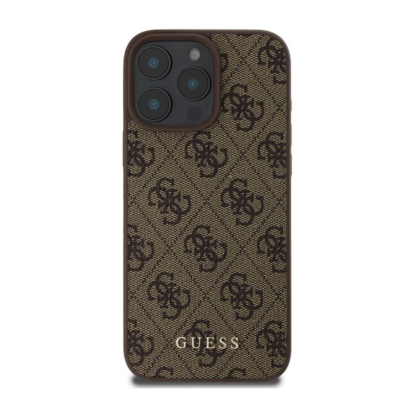 Θήκη PU Guess Apple iPhone 16 Pro Hardcase Classic Logo 4G Μαύρο