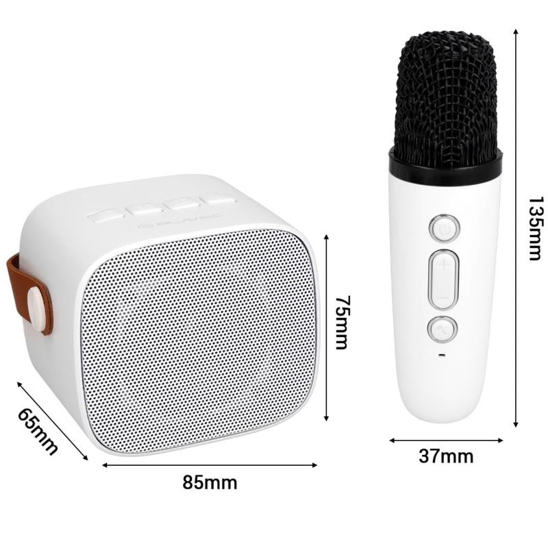 Φορητό Ηχείο Bluetooth Blavec WS-07 Karaoke Party με 2 Μικρόφωνα 5W Λευκό