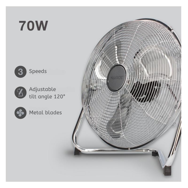Επιδαπέδιος Ανεμιστήρας Μεταλλικός Niaros Gumba 70W