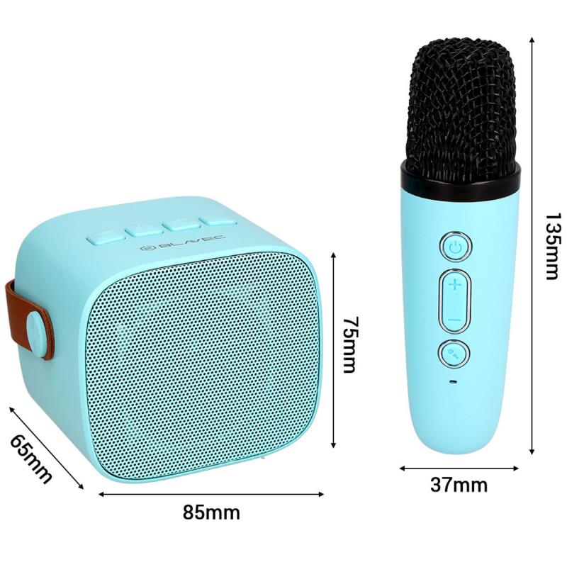 Φορητό Ηχείο Bluetooth Blavec WS-07 Karaoke Party με 2 Μικρόφωνα 5W Μπλε