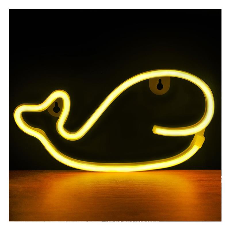 Neon LED Forever Light FLNEO9 WHALE (USB/Μπαταρίας & On/Off) Θερμό Λευκό