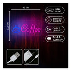Neon Plexi Neolia NNE11 COFFEE (USB & On/Off) Ροζ - Μπλε