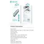 Hub USB C Devia EC701 5 σε 1 PD 100W RJ45 Leopard Γκρι