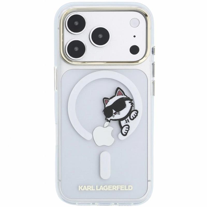 Θήκη PC/TPU Karl Lagerfeld Magsafe Apple iPhone 18 Pro/ 17 Pro IML Peekaboo Print & Metal Frame Choupette Διάφανο