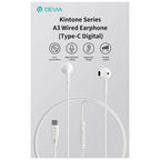 Hands Free Stereo A3 Devia EM109 USB C Kintone Λευκό