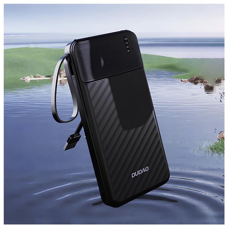 Φορτιστής Ανάγκης Dudao K11 10W 10000mAh με 4 Ενσωματωμένα Καλώδια Μαύρο