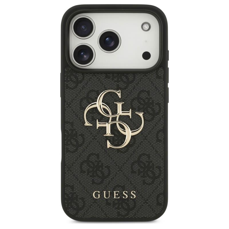 Θήκη PU Guess Apple iPhone 17 Pro Hardcase Big Logo 4G Μαύρο