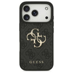 Θήκη PU Guess Apple iPhone 18 Pro/ 17 Pro Hardcase Big Logo 4G Μαύρο