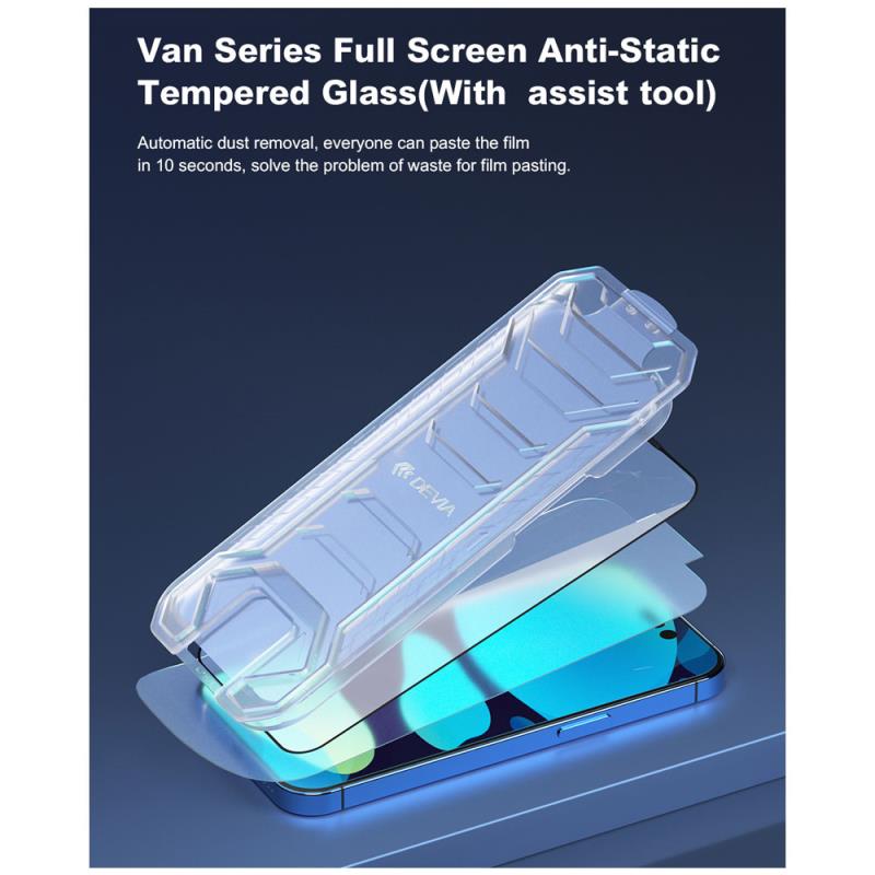 Tempered Glass Full Face Anti-Static Devia Apple iPhone 14 Plus Van Μαύρο (1 τεμ.)