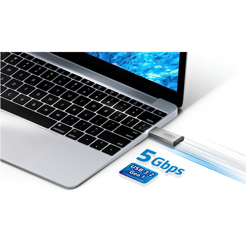 USB 3.2 Flash Disk Adata UR350 USB A 100MB/s 64GB Ασημί