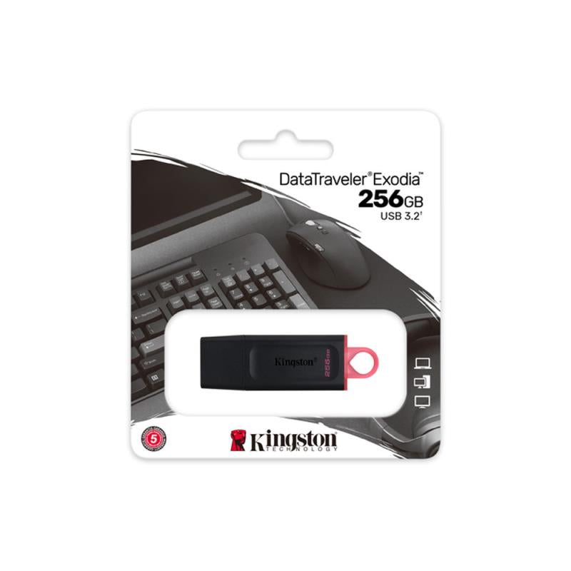 USB 3.2 Flash Disk Kingston Exodia DTX USB A 256GB Μαύρο-Κόκκινο