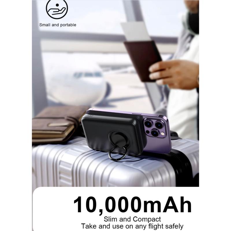 Φορτιστής Ανάγκης Joyroom JR-W050 20W 10000mAh PD Magnetic Wireless με Δακτύλιο Στήριξης Μαύρο