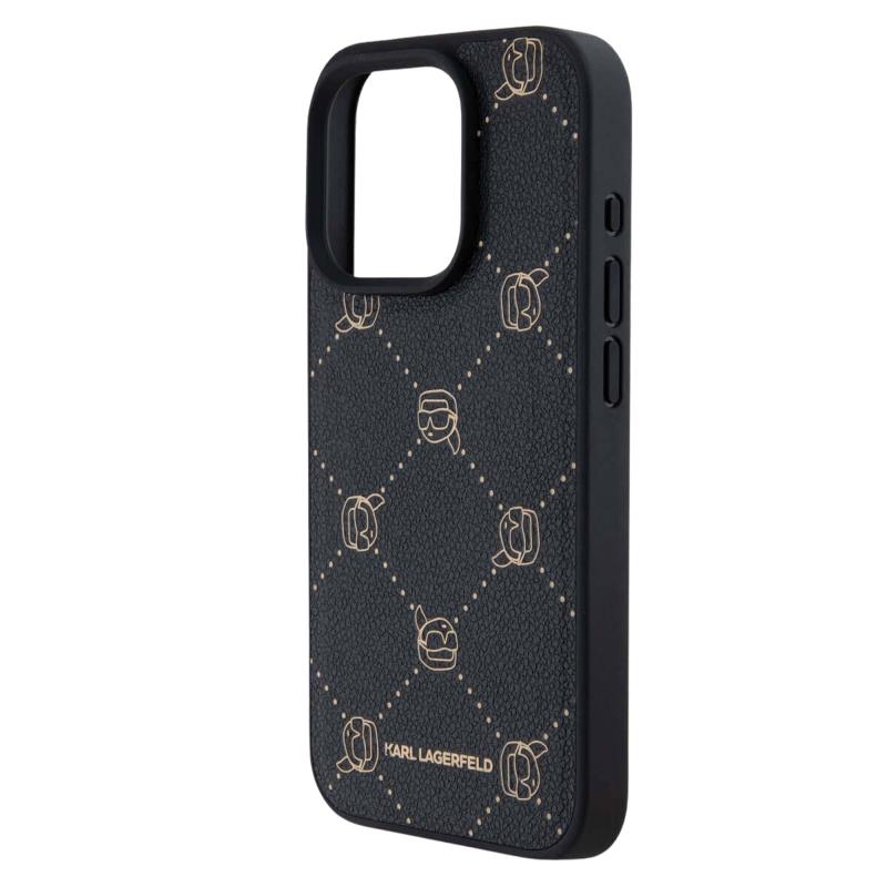 Θήκη PU Karl Lagerfeld Magsafe Apple iPhone 15 Pro Leather Karl Head Μαύρο