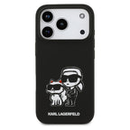 Θήκη Σιλικόνης Karl Lagerfeld Apple iPhone 17 Pro Sketch & Logo Karl & Choupette Μαύρο