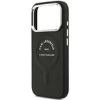 Θήκη TPU Karl Lagerfeld Apple iPhone 18 Pro/ 17 Pro MagSafe Leather Ring RSG Logo Μαύρο