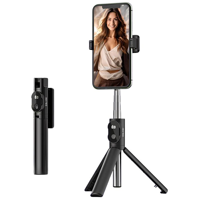 Ασύρματο Selfie Stick & Τρίποδο Blavec Coco P02 με Τηλεχειριστήριο για Smartphones Πλάτους 65mm έως 95mm Μαύρο